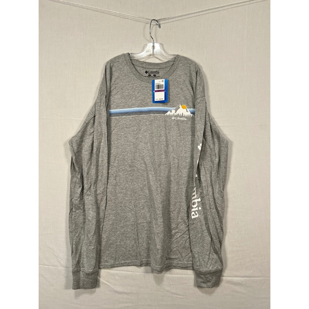 Mens Columbia Grey Graphic Long Sleeve & American Eagle Red Tee Bundle XXL NWT